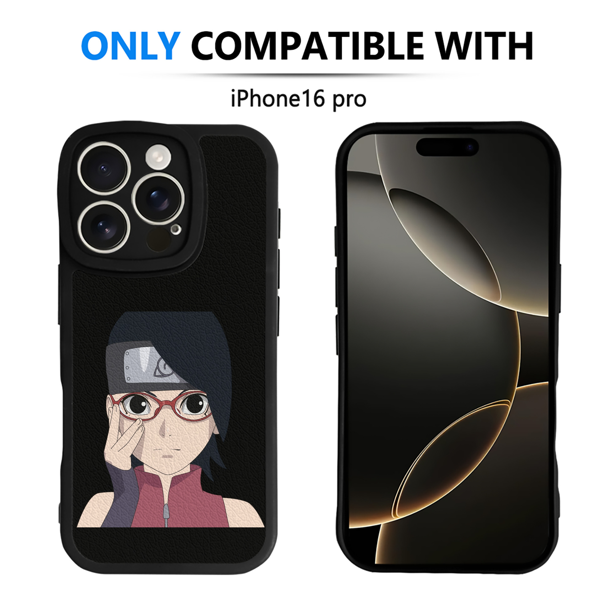 （画像用） NARUTO -ナルト- うちは サラダ Uchiha Sarada 【iPhone 16シリーズ対応】シリコンスマホケース（レザー調） 材質：シリコン